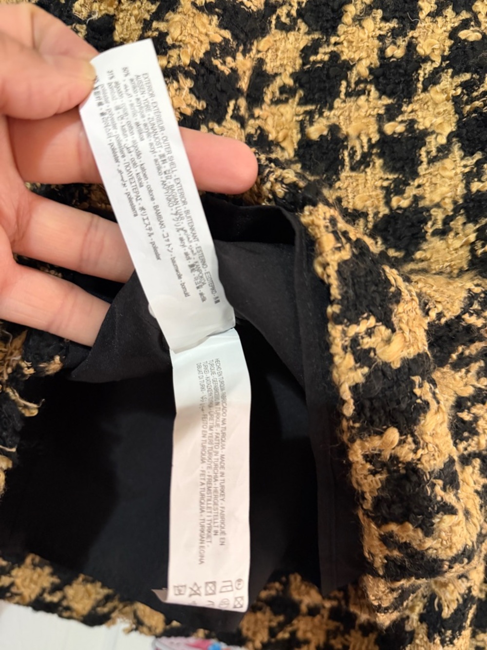 Zara Checkered Tweed Mini Skirt in Black and Tan - XS - Picture 5 of 6